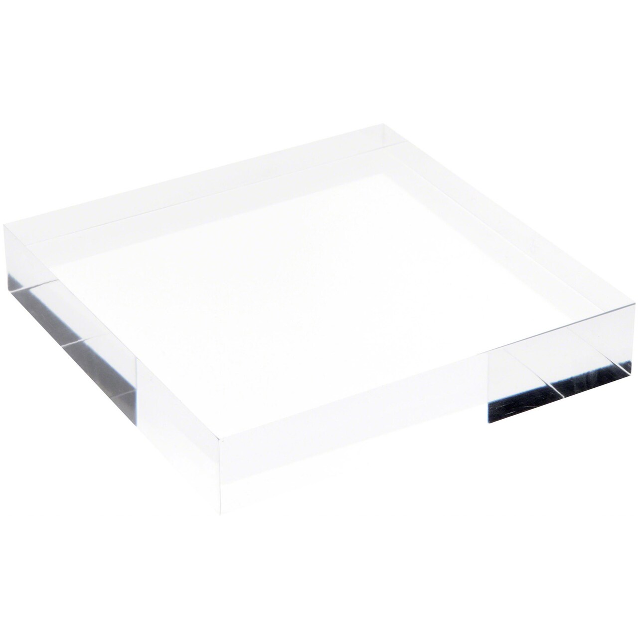 Plymor Clear Polished Acrylic Square Display Block, 1" H x 5" W x 5" D